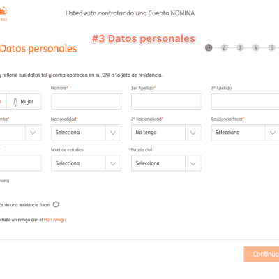 Abrir una cuenta con ING paso 3