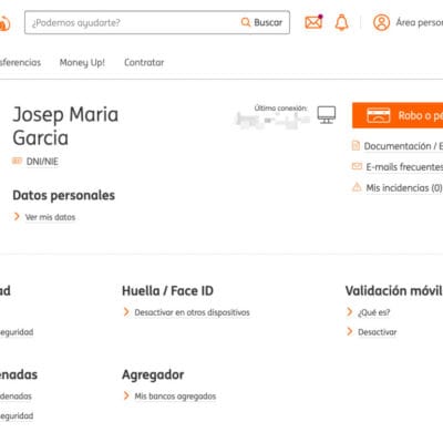 Mi area personal de mi cuenta real con ING