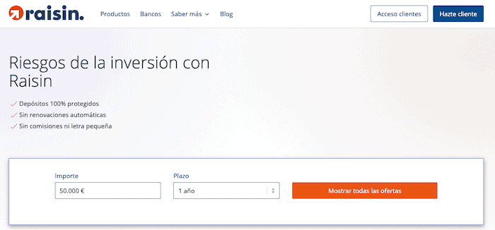 Riesgos de la inversión con Raisin