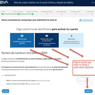 Abrir una cuenta con el BBVA paso 4
