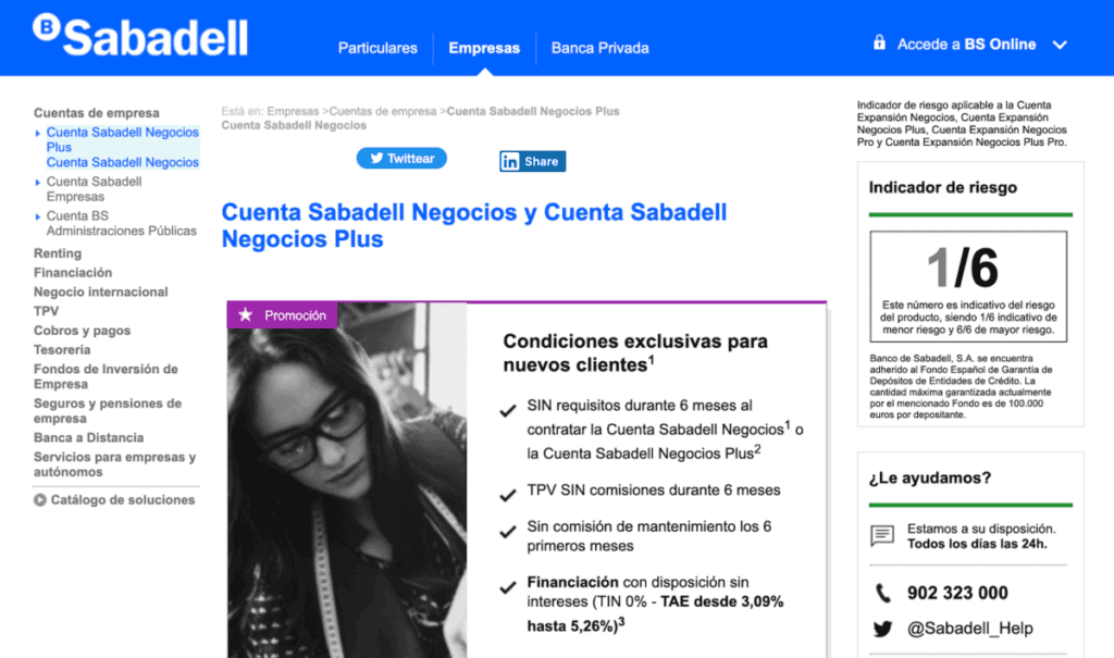 Cuenta Sabadell para negocios