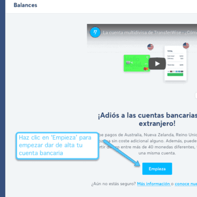 Abrir cuenta con Wise paso 2
