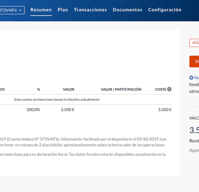 Indexa Capital abrir ua cuenta paso 2