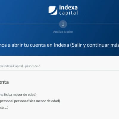 Indexa Capital abrir ua cuenta paso 8