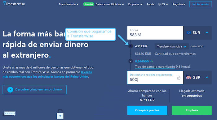 Enviar dinero con Wise