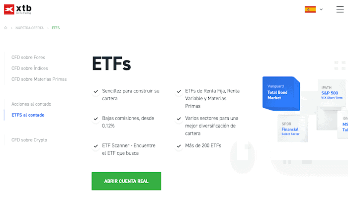 Inversión con ETF mediante el broker XTB