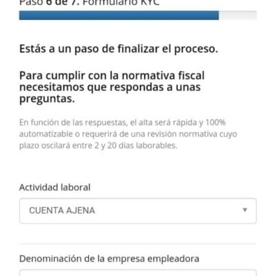 MyInvestor abrir cuenta paso 6