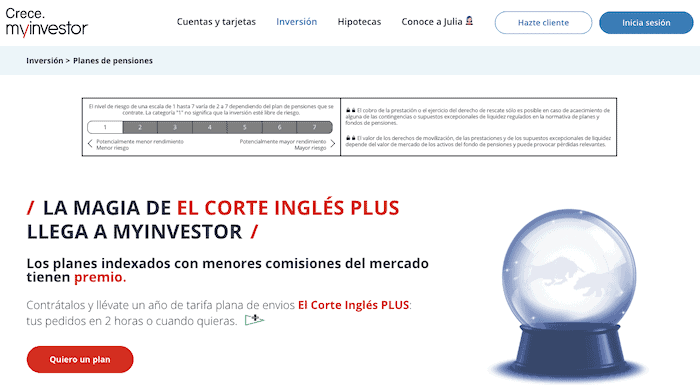 Planes de pensiones MyInvestor