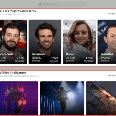 Funciones de inversion social con eToro
