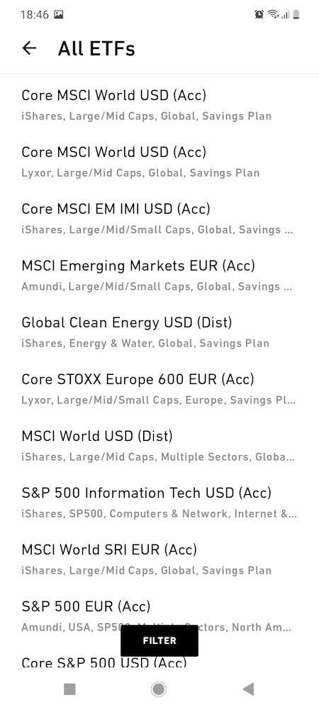 ETF disponibles con Trade Republic
