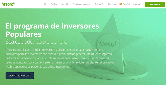 eToro programa de inversores populares