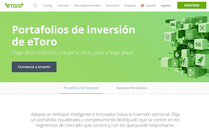 Portfolios inteligentes de eToro