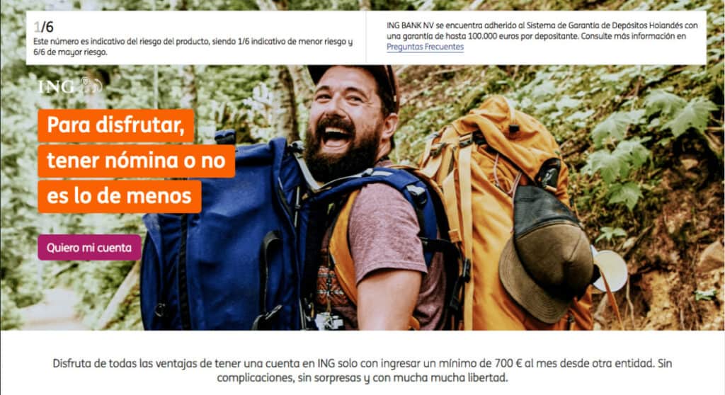 La cuenta sin nómina de ING