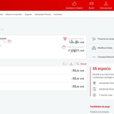 Tarjetas de Josep Garcia del Banco Santander