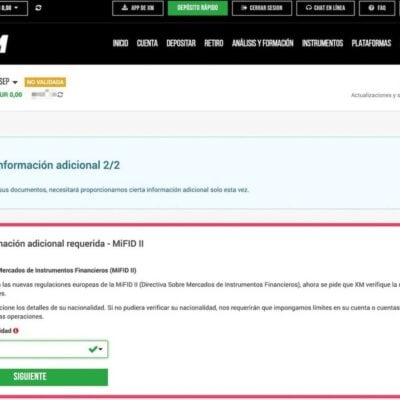 XM apertura de cuenta paso 6