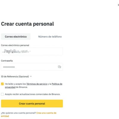 Abrir cuenta con Binance paso 3