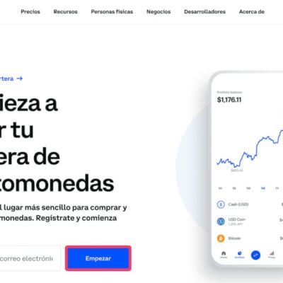 Plataforma compra criptomonedas Coinbase