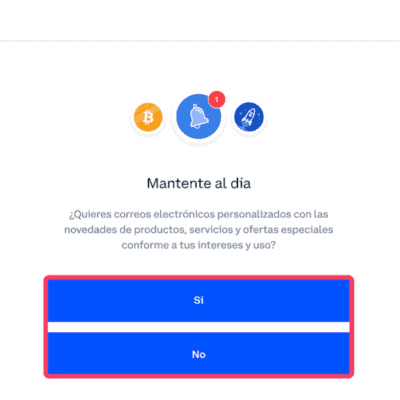 Abrir cuenta con Coinbase paso 4