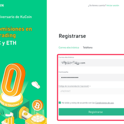 Abrir cuenta con KuCoin paso 1