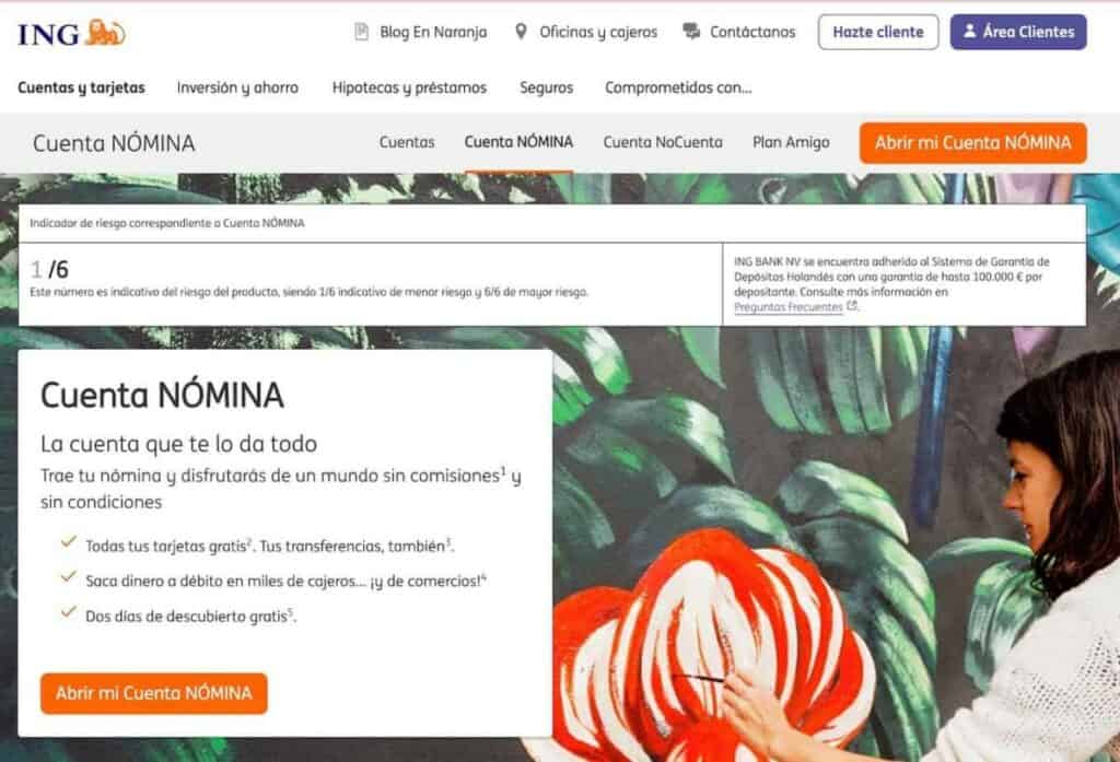 Cuenta Nómina de ING