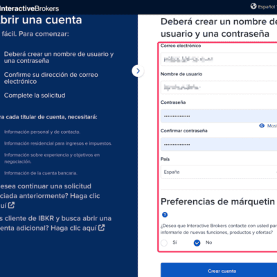 Abrir una cuenta de IBKR paso 4