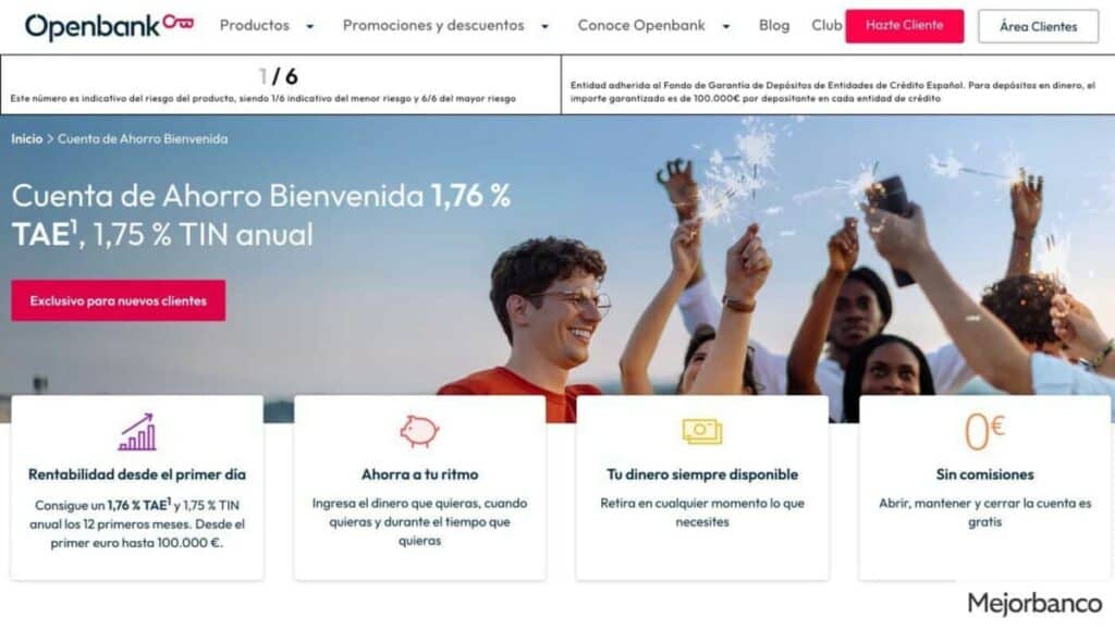 La cuenta de ahorro de Openbank
