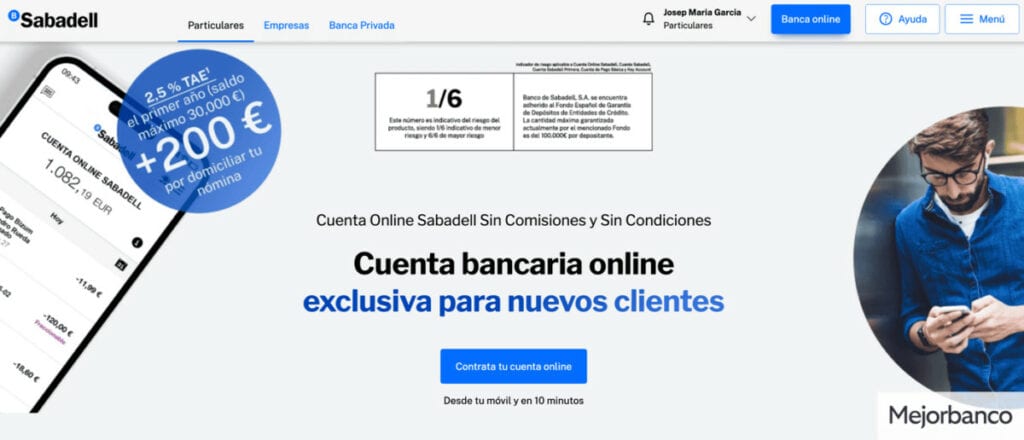 Cuenta Online del Banco Sabadell
