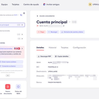La cuenta principal de Finom