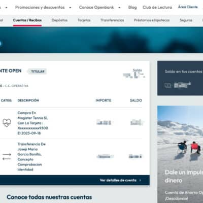 La cuenta de Openbank que uso habitualmente