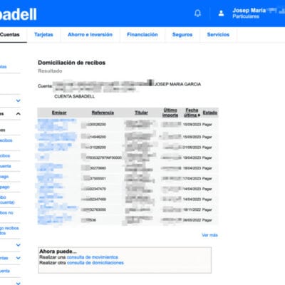 Los menús y diseño del Sabadell están anticuados