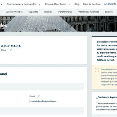 Mi panel de openbank
