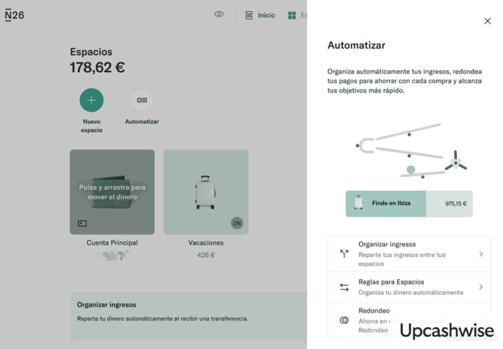 Reglas para automatizar la gestión de los espacios N26
