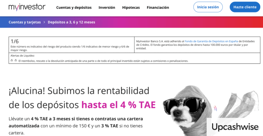 El depósito de MyInvestor