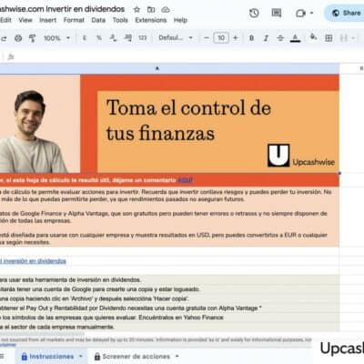 Hoja de cálculo gratuita para inversión en dividendos de Josep.money