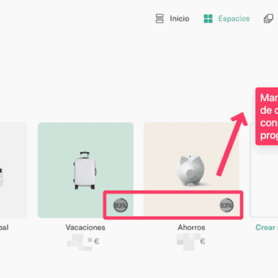 N26 ahorro por objectivos en sus espacios