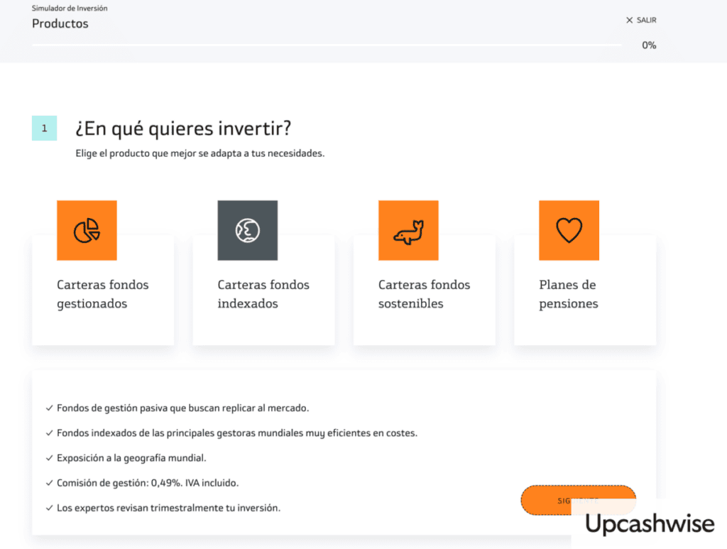 Simulación inversión roboadvisor de Bankinter